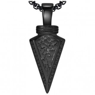 Pendentif homme noir en forme de flche viking en acier