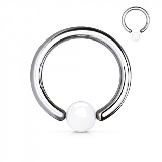 Piercing anneau CBR  boule blanche