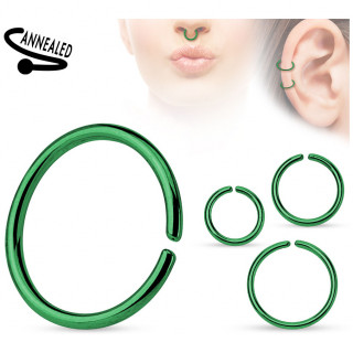 Piercing anneau tordable vert (nez, oreille)