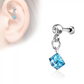 Piercing cartilage  pierre bleue suspendue