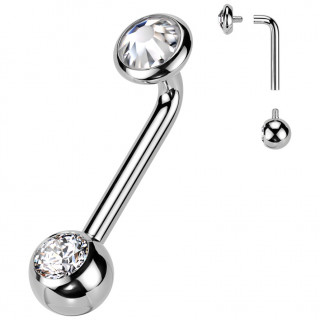 Piercing christina en Titane (ASTM F-136)  disque zirconium