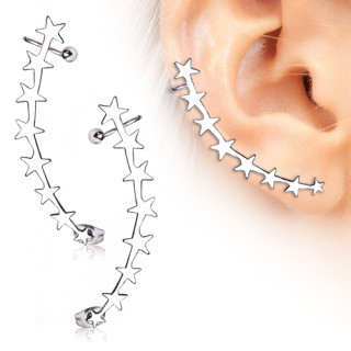 Piercing duo cartilage et lobe  enfilade d'toiles