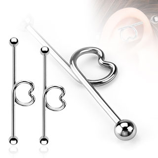 Piercing industriel avec coeur ajour