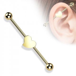 Piercing industriel en acier dor  petit coeur