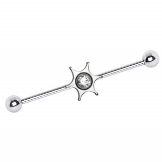 Piercing industriel toile sertie  6 branches