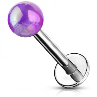 Piercing labret perle teinte mtallise - Pourpre (lvre, cartilage)