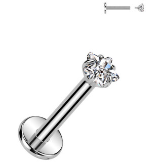 Piercing labret Titane  toile zirconium (lvre et oreille)