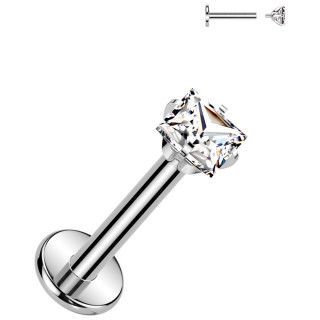 Piercing labret Titane  zirconium carr (lvre et oreille)