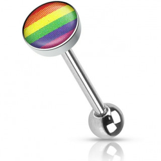 Piercing langue drapeau LGBT