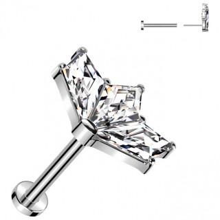 Piercing nez nostril Titane  ventail de zirconiums clairs (push-in)