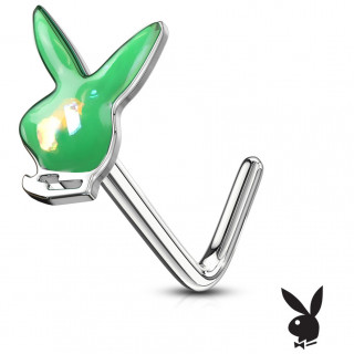 Piercing nez tige L Lapin Playboy Opale (officiel) - Vert