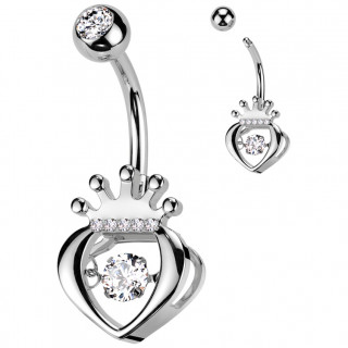 Piercing nombril Coeur couronn chic