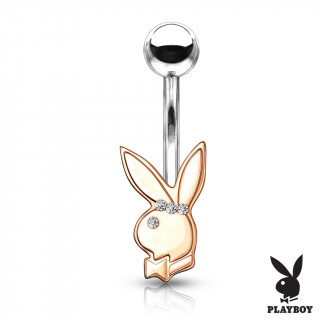 Piercing nombril  lapin Playboy cuivr serti (officiel)