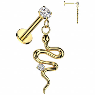 Piercing d'oreille dor  serpent lgant ondulant