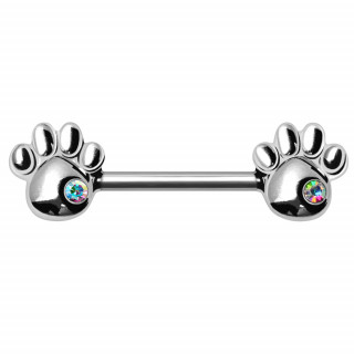 Piercing tton pattes de chien  strass