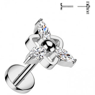 Piercing Titane push-in Fleur de la Trinit (nostril et oreille)