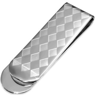 Pince  billet en acier argent  motif arlequin