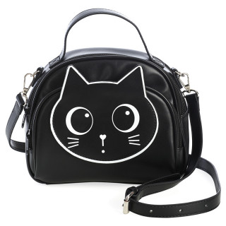 Plus tard - Sac  main noir  tte de chat mignon "HARU" - BANNED