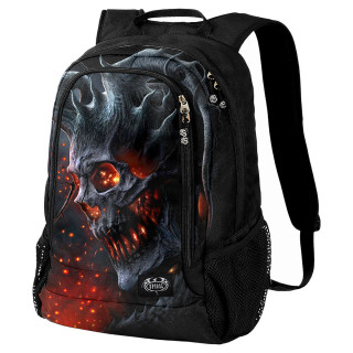 Sac  dos noir  dmon de feu et d'os noirs (avec poche laptop)