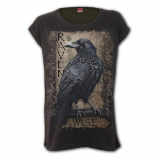 T-shirt femme gothique La sagesse du corbeau