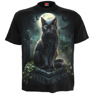 T-shirt homme gothique  Chat assis sur une tombe