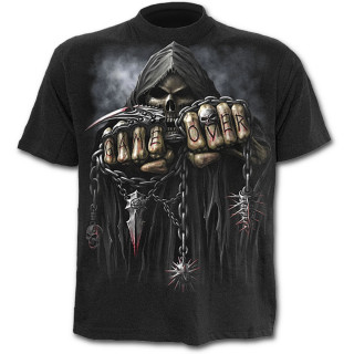 T-shirt gothique homme noir avec la Mort  chaine de combat